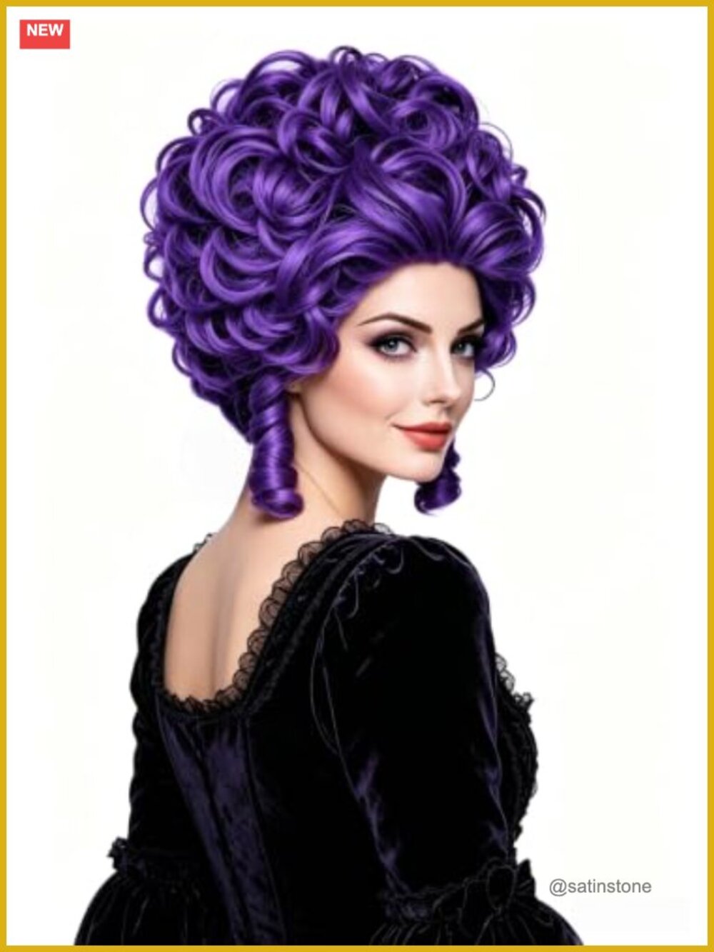 Short Wavy Curly Big Bouffant Beehive Wig Heat Resistant Fiber Halloween